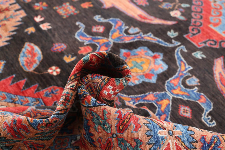 Hand Knotted Nomadic Caucasian Humna Wool Rug 9' 10" x 14' 7" - No. AT91878