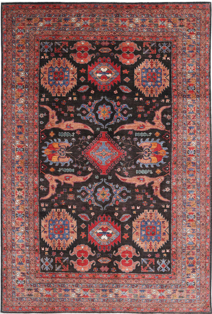 Hand Knotted Nomadic Caucasian Humna Wool Rug 9' 10" x 14' 7" - No. AT91878