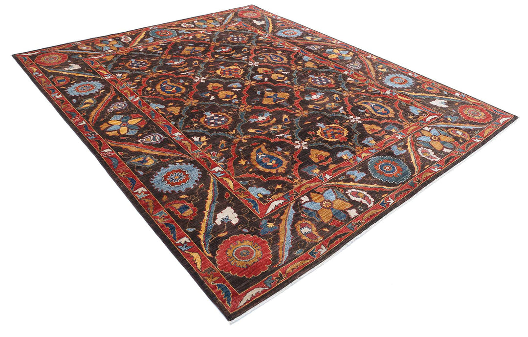 Hand Knotted Nomadic Caucasian Humna Wool Rug 8' 1" x 9' 8" - No. AT23980