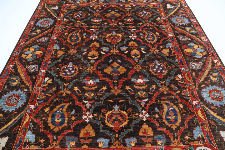 Hand Knotted Nomadic Caucasian Humna Wool Rug 8' 1" x 9' 8" - No. AT23980