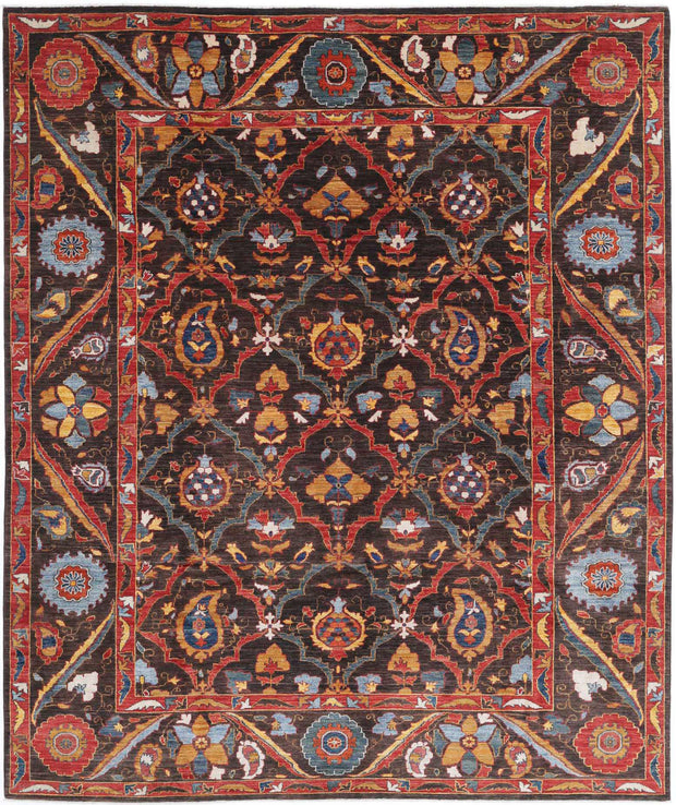Hand Knotted Nomadic Caucasian Humna Wool Rug 8' 1" x 9' 8" - No. AT23980