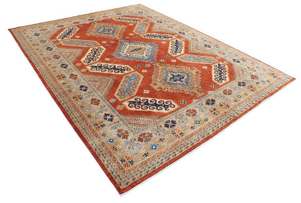 Hand Knotted Nomadic Caucasian Humna Wool Rug 7' 10" x 9' 11" - No. AT17670