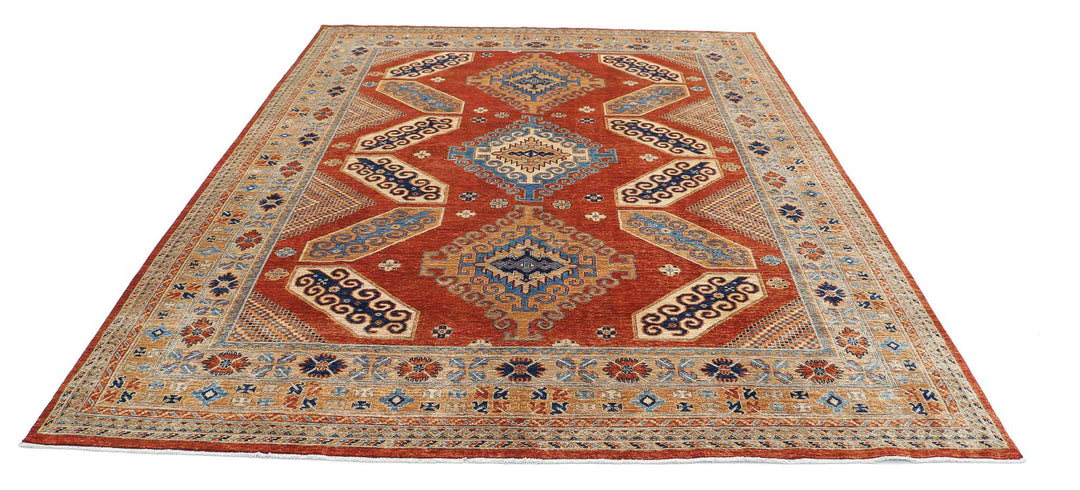 Hand Knotted Nomadic Caucasian Humna Wool Rug 7' 10" x 9' 11" - No. AT17670