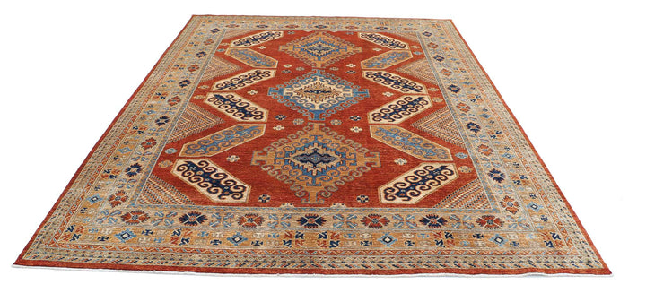 Hand Knotted Nomadic Caucasian Humna Wool Rug 7' 10" x 9' 11" - No. AT17670