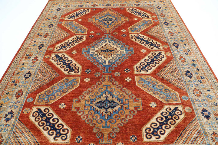 Hand Knotted Nomadic Caucasian Humna Wool Rug 7' 10" x 9' 11" - No. AT17670