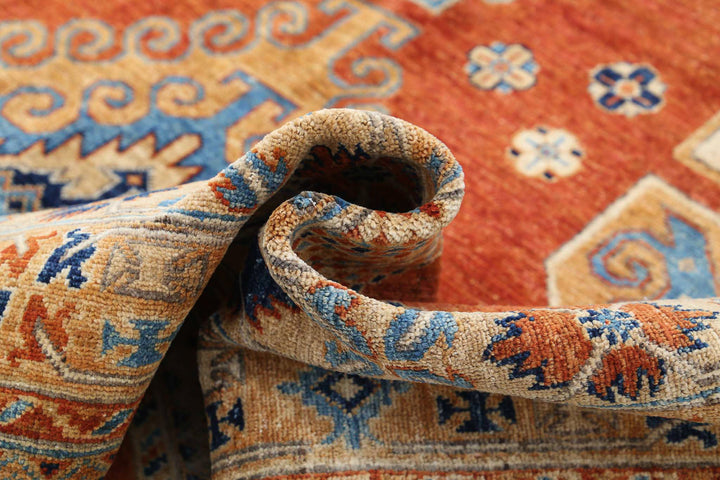 Hand Knotted Nomadic Caucasian Humna Wool Rug 7' 10" x 9' 11" - No. AT17670