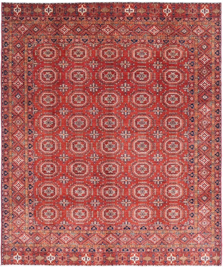 Hand Knotted Nomadic Caucasian Humna Wool Rug 8' 2" x 9' 8" - No. AT36423