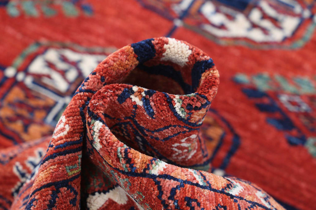 Hand Knotted Nomadic Caucasian Humna Wool Rug 6' 5" x 9' 8" - No. AT42166