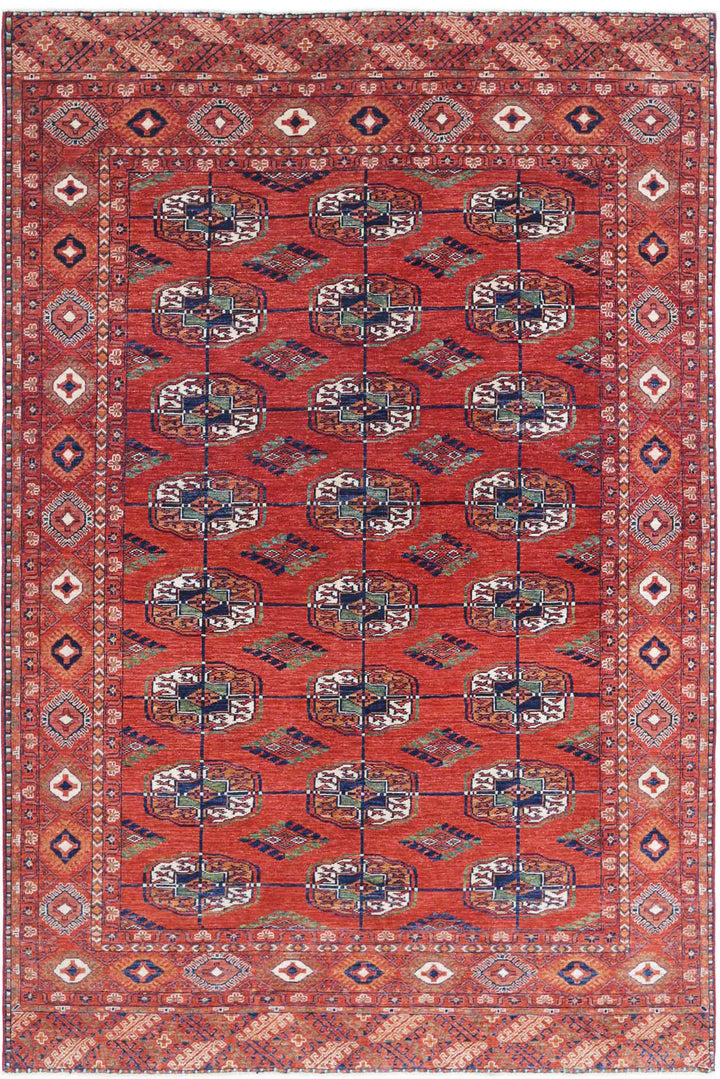 Hand Knotted Nomadic Caucasian Humna Wool Rug 6' 5" x 9' 8" - No. AT42166
