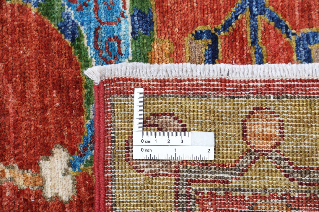 Hand Knotted Nomadic Caucasian Humna Wool Rug 9' 1" x 10' 7" - No. AT73594