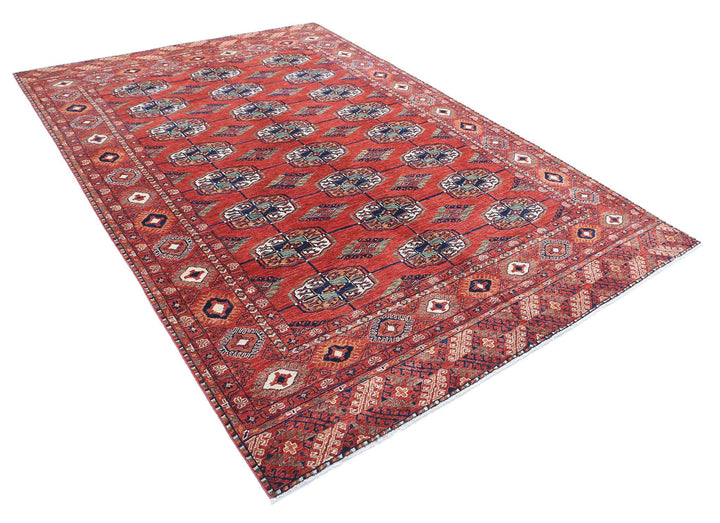 Hand Knotted Nomadic Caucasian Humna Wool Rug 6' 8" x 9' 8" - No. AT28727