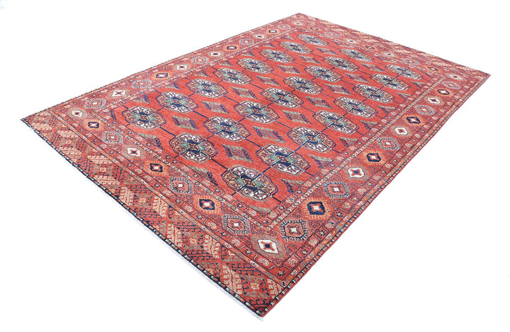 Hand Knotted Nomadic Caucasian Humna Wool Rug 6' 8" x 9' 8" - No. AT28727