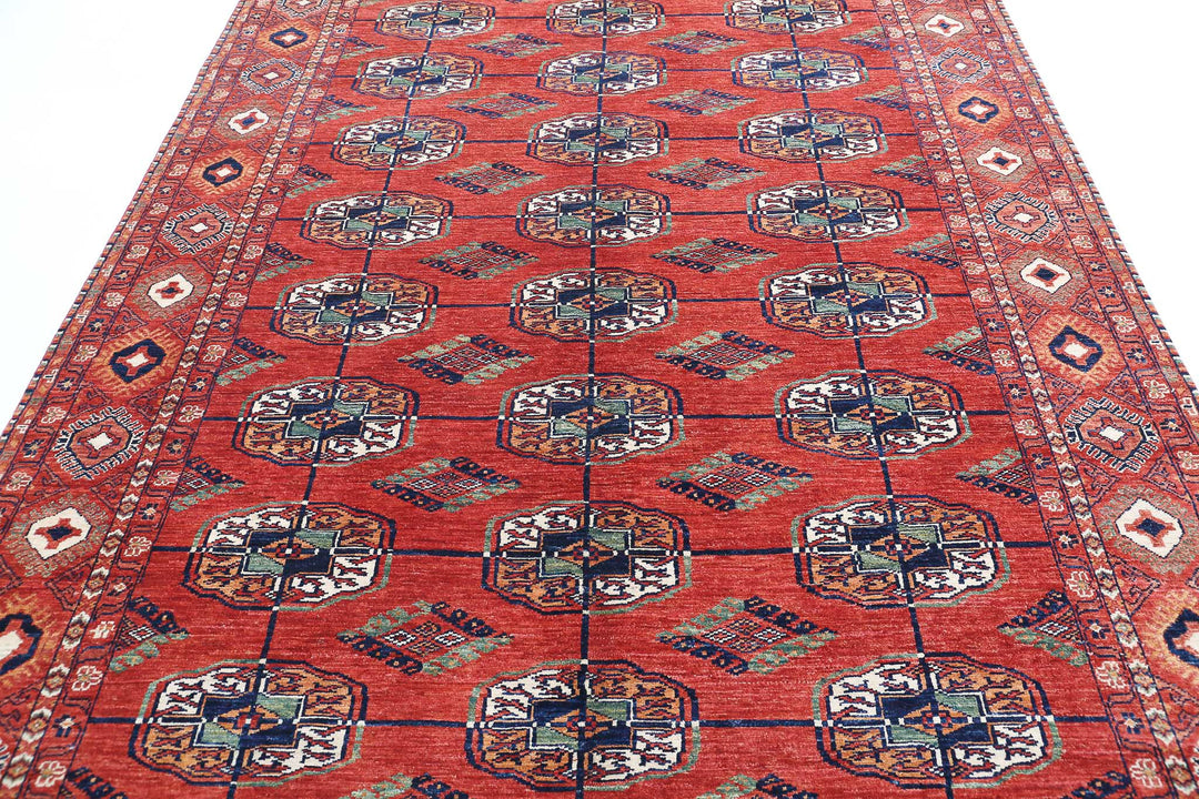 Hand Knotted Nomadic Caucasian Humna Wool Rug 6' 8" x 9' 8" - No. AT28727