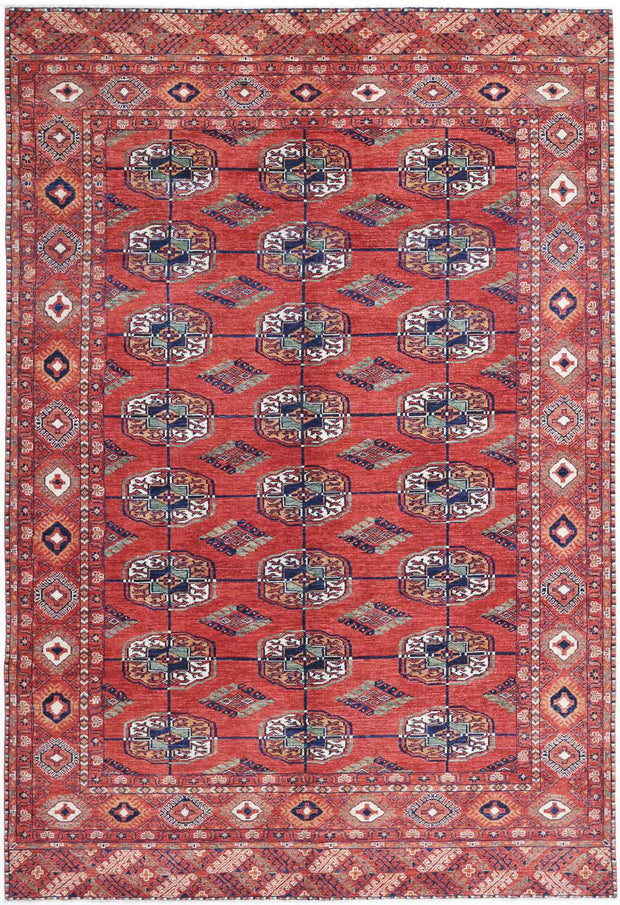 Hand Knotted Nomadic Caucasian Humna Wool Rug 6' 8" x 9' 8" - No. AT28727