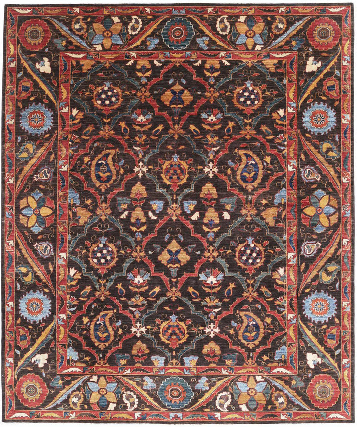 Hand Knotted Nomadic Caucasian Humna Wool Rug 8' 2" x 9' 9" - No. AT70789