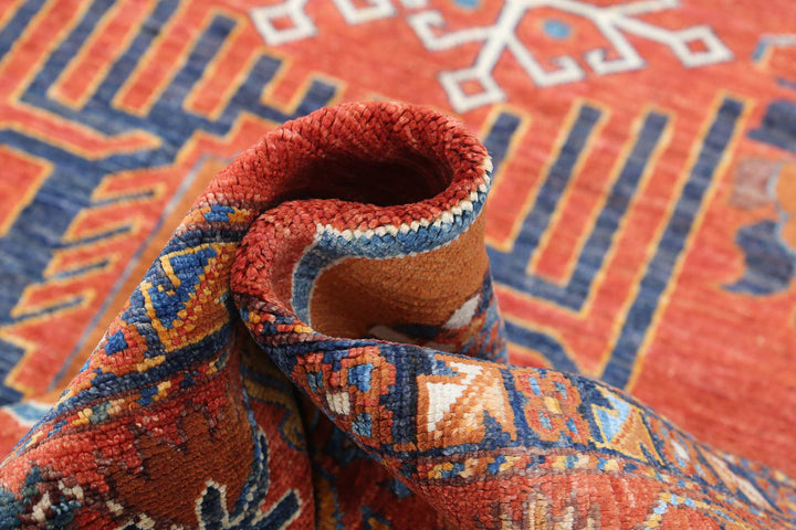 Hand Knotted Nomadic Caucasian Humna Wool Rug 6' 10" x 10' 1" - No. AT39171