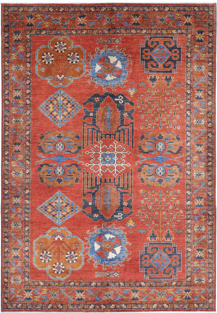 Hand Knotted Nomadic Caucasian Humna Wool Rug 6' 10" x 10' 1" - No. AT39171