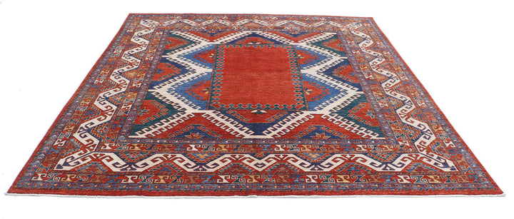 Hand Knotted Nomadic Caucasian Humna Wool Rug 8' 8" x 9' 2" - No. AT33068