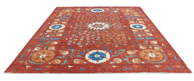 Hand Knotted Nomadic Caucasian Humna Wool Rug 9' 1" x 10' 8" - No. AT95781