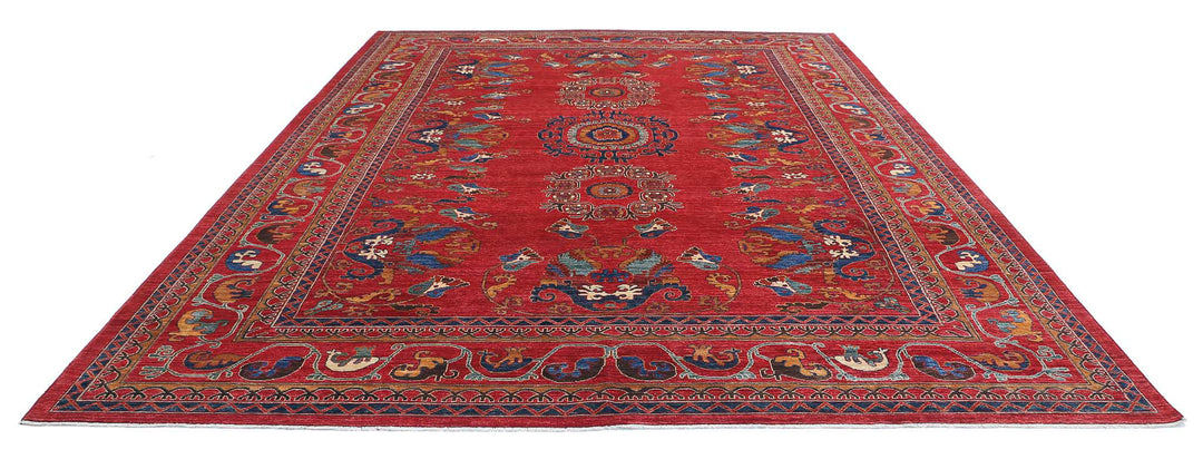 Hand Knotted Nomadic Caucasian Humna Wool Rug 10' 3" x 13' 10" - No. AT23935