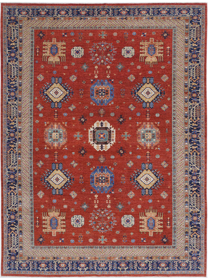 Hand Knotted Nomadic Caucasian Humna Wool Rug 10' 0" x 13' 5" - No. AT39616