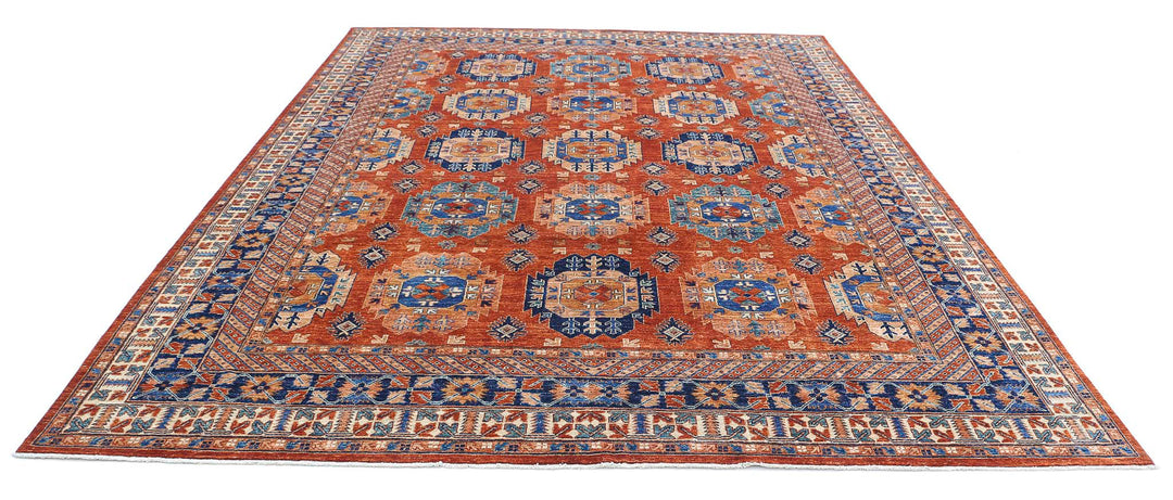 Hand Knotted Nomadic Caucasian Humna Wool Rug 9' 0" x 11' 9" - No. AT44588