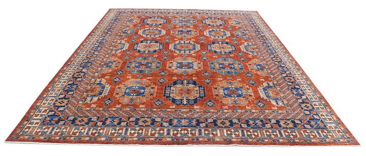 Hand Knotted Nomadic Caucasian Humna Wool Rug 9' 0" x 11' 9" - No. AT44588