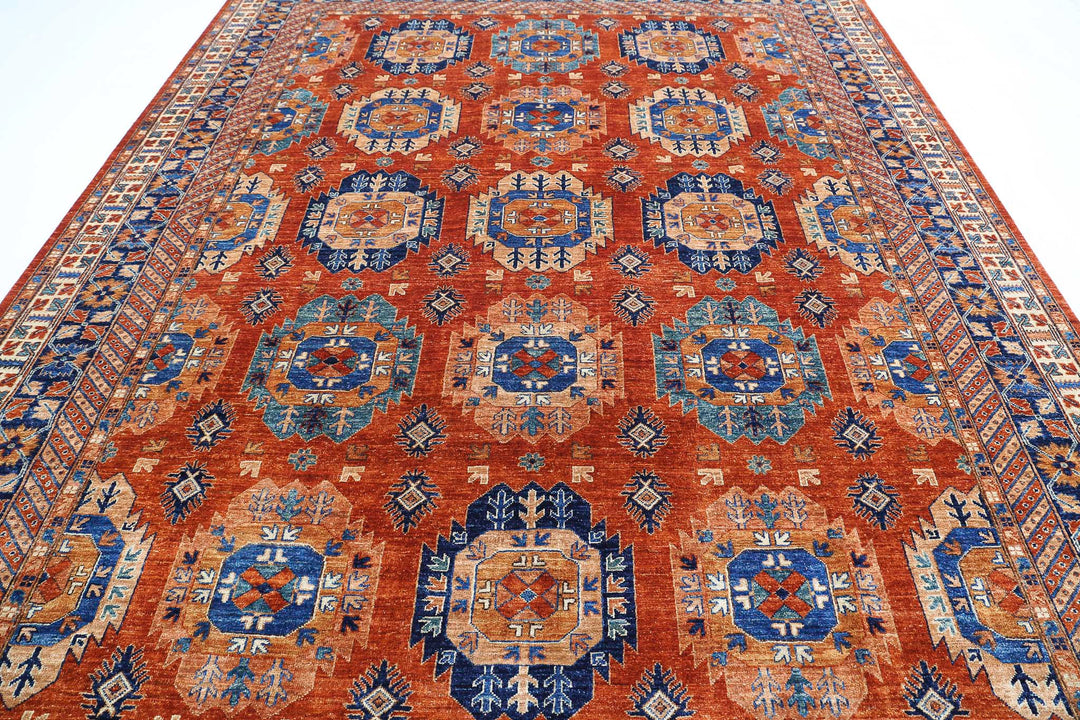 Hand Knotted Nomadic Caucasian Humna Wool Rug 9' 0" x 11' 9" - No. AT44588