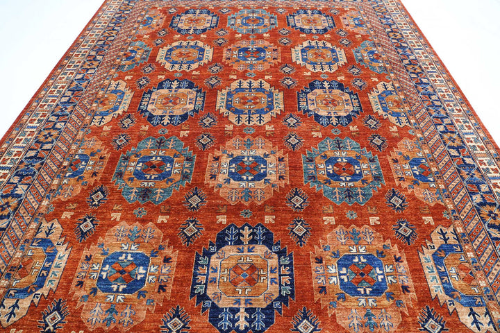 Hand Knotted Nomadic Caucasian Humna Wool Rug 9' 0" x 11' 9" - No. AT44588