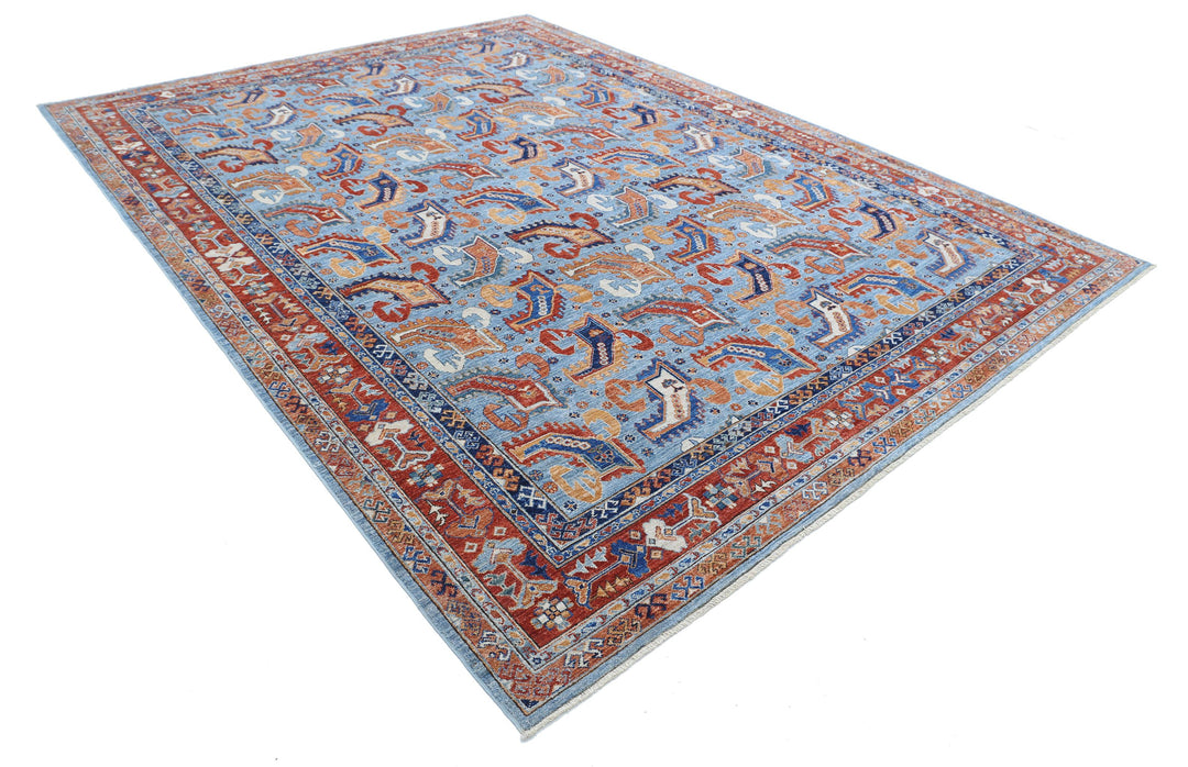 Hand Knotted Nomadic Caucasian Humna Wool Rug 8' 10" x 11' 10" - No. AT50703