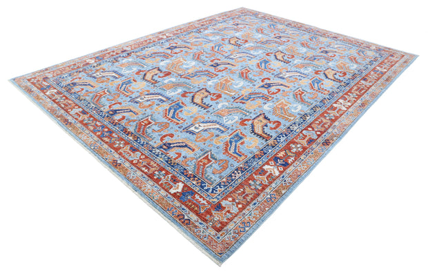 Hand Knotted Nomadic Caucasian Humna Wool Rug 8' 10" x 11' 10" - No. AT50703