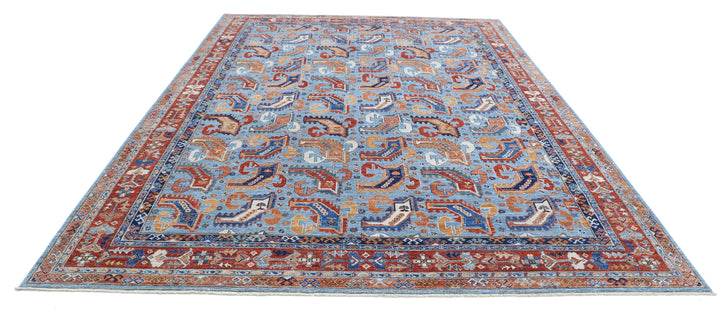 Hand Knotted Nomadic Caucasian Humna Wool Rug 8' 10" x 11' 10" - No. AT50703