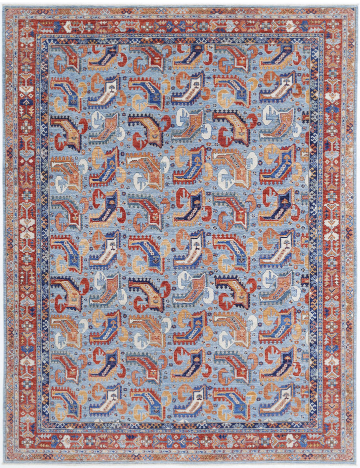 Hand Knotted Nomadic Caucasian Humna Wool Rug 8' 10" x 11' 10" - No. AT50703