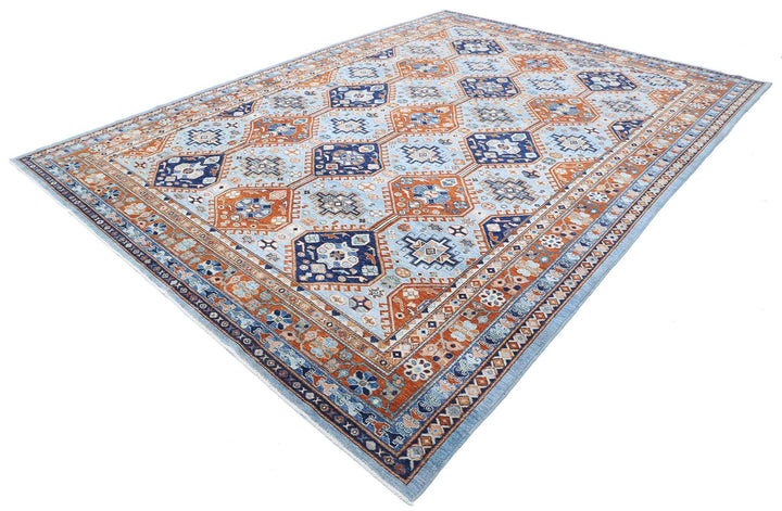 Hand Knotted Nomadic Caucasian Humna Wool Rug 9' 0" x 12' 7" - No. AT34851