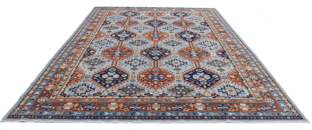 Hand Knotted Nomadic Caucasian Humna Wool Rug 9' 0" x 12' 7" - No. AT34851