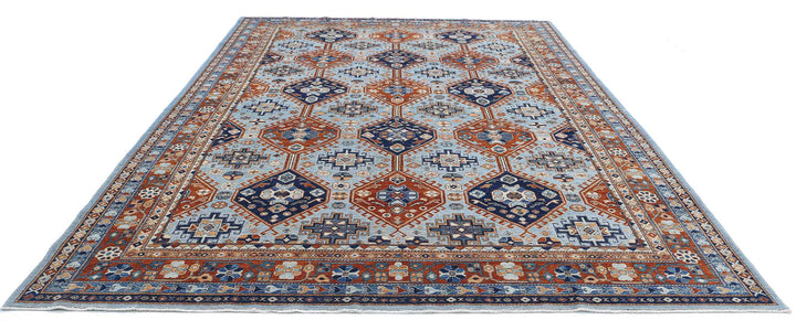 Hand Knotted Nomadic Caucasian Humna Wool Rug 9' 0" x 12' 7" - No. AT34851