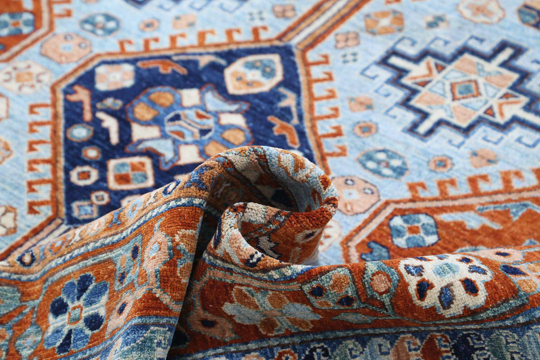 Hand Knotted Nomadic Caucasian Humna Wool Rug 9' 0" x 12' 7" - No. AT34851