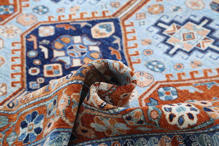 Hand Knotted Nomadic Caucasian Humna Wool Rug 9' 0" x 12' 7" - No. AT34851