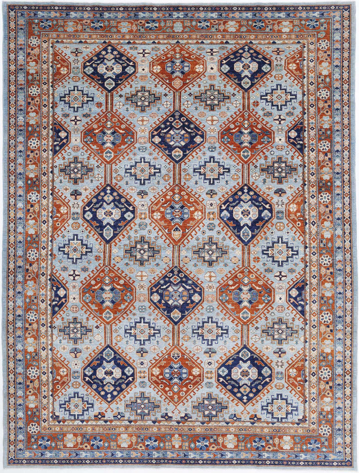 Hand Knotted Nomadic Caucasian Humna Wool Rug 9' 0" x 12' 7" - No. AT34851