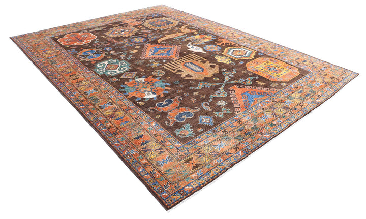 Hand Knotted Nomadic Caucasian Humna Wool Rug 9' 10" x 12' 1" - No. AT15254