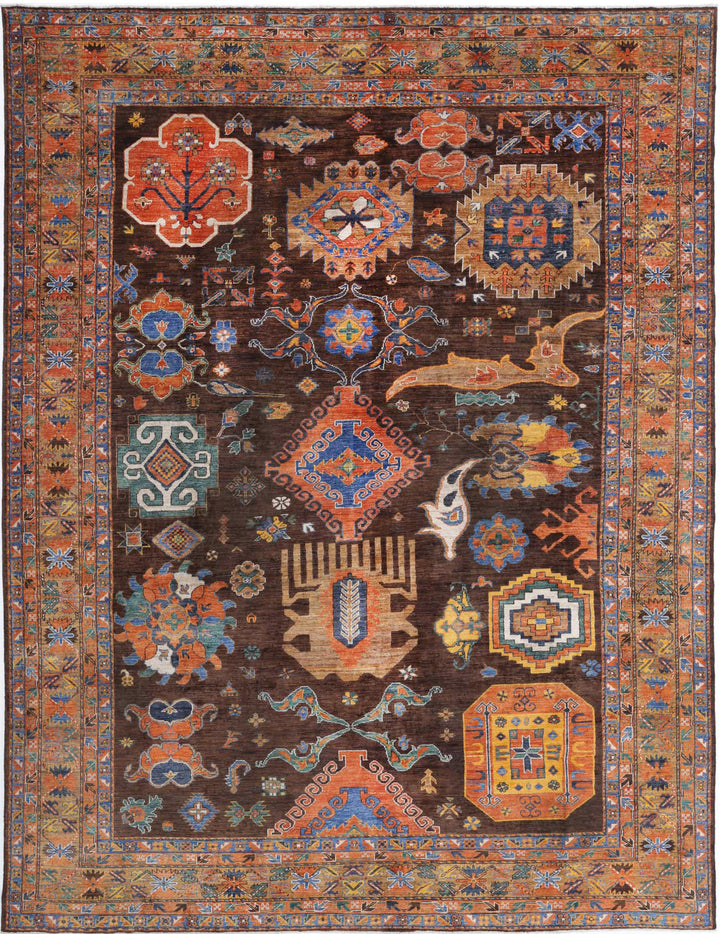Hand Knotted Nomadic Caucasian Humna Wool Rug 9' 10" x 12' 1" - No. AT15254
