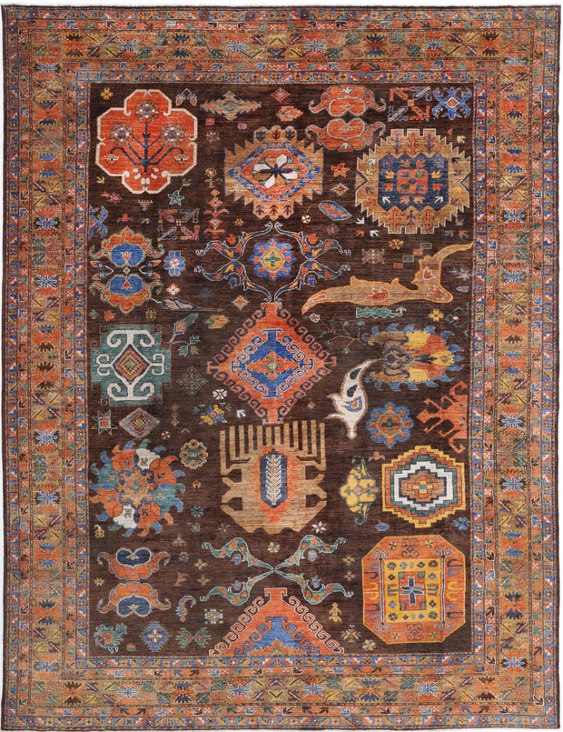 Hand Knotted Nomadic Caucasian Humna Wool Rug 9' 10" x 12' 1" - No. AT15254