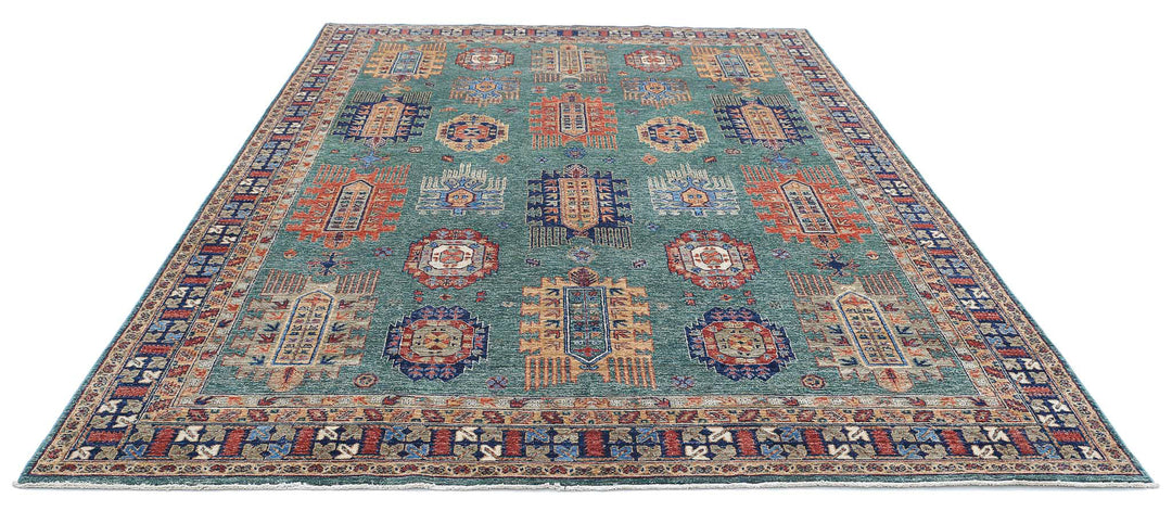 Hand Knotted Nomadic Caucasian Humna Wool Rug 7' 10" x 10' 9" - No. AT18315