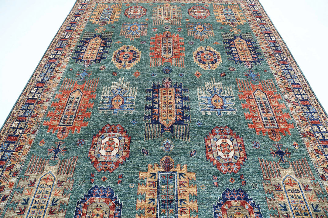 Hand Knotted Nomadic Caucasian Humna Wool Rug 7' 10" x 10' 9" - No. AT18315
