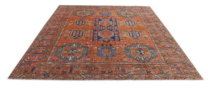 Hand Knotted Nomadic Caucasian Humna Wool Rug 8' 5" x 9' 10" - No. AT70968