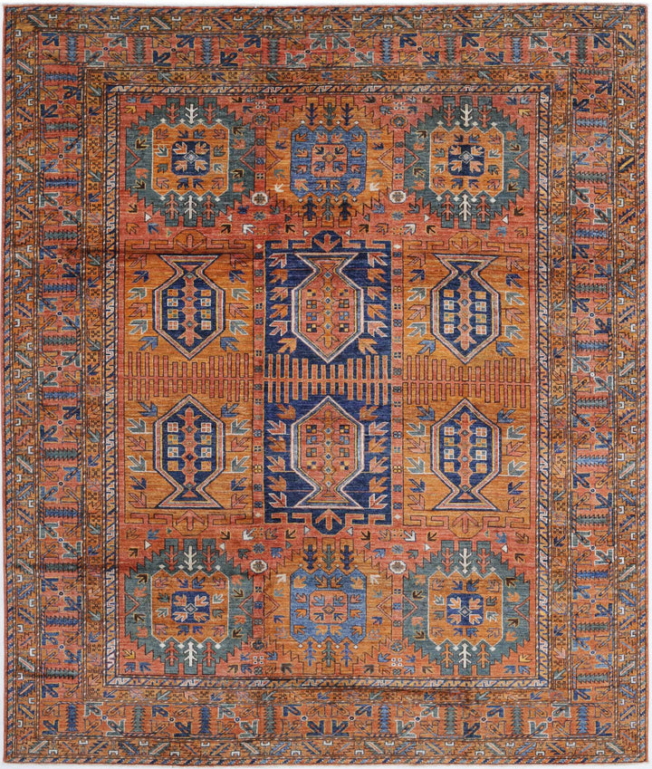 Hand Knotted Nomadic Caucasian Humna Wool Rug 8' 5" x 9' 10" - No. AT70968