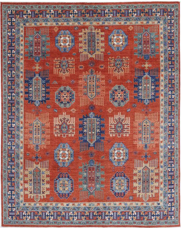 Hand Knotted Nomadic Caucasian Humna Wool Rug 7' 8" x 9' 7" - No. AT25283