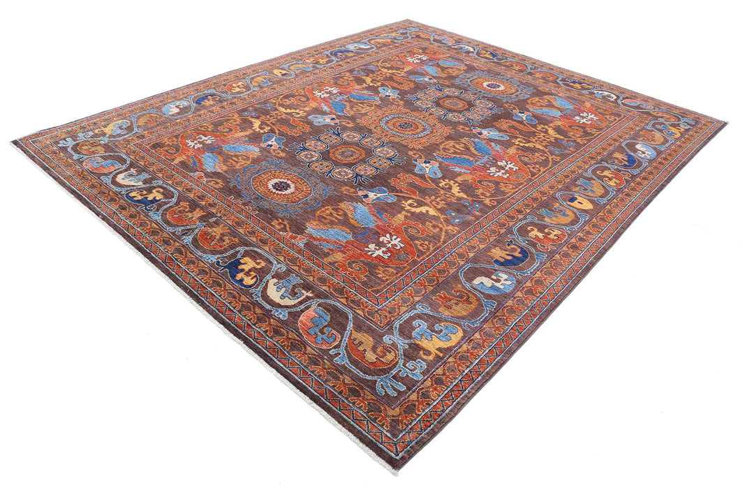 Hand Knotted Nomadic Caucasian Humna Wool Rug 8' 1" x 9' 9" - No. AT74288