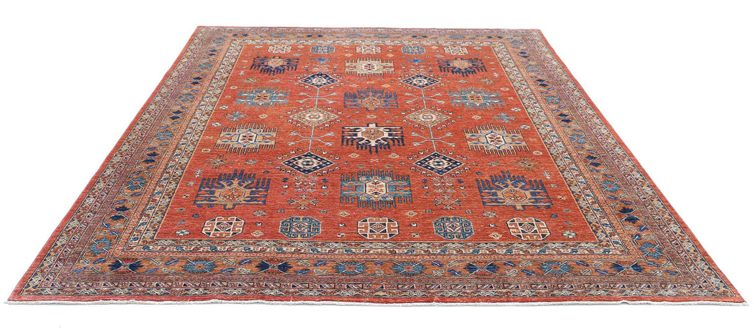 Hand Knotted Nomadic Caucasian Humna Wool Rug 7' 11" x 9' 8" - No. AT61551