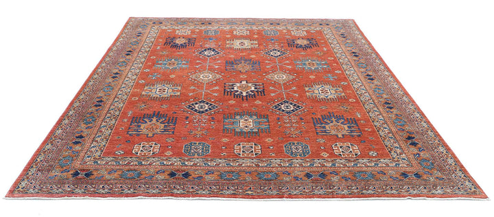 Hand Knotted Nomadic Caucasian Humna Wool Rug 7' 11" x 9' 8" - No. AT61551